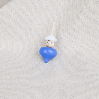 petite toupie en bois bleue