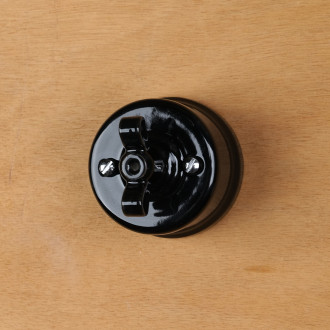 Two-way switch in black porcelain