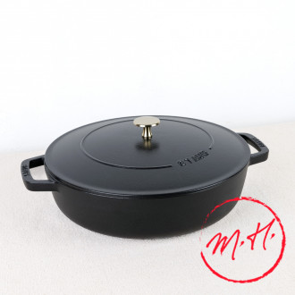 Staub matt black cast-iron sauté pan