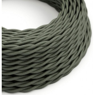 Câble luminaire torsadé vert sauge