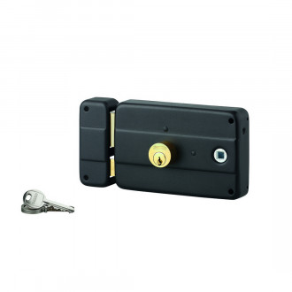 Double-cylinder surface-mounted lock with a lock cylinder