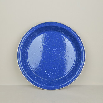 Assiette de camping émail bleu