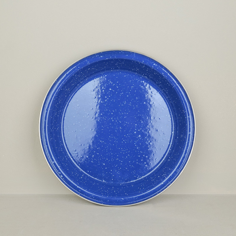 Assiette de camping émail bleu