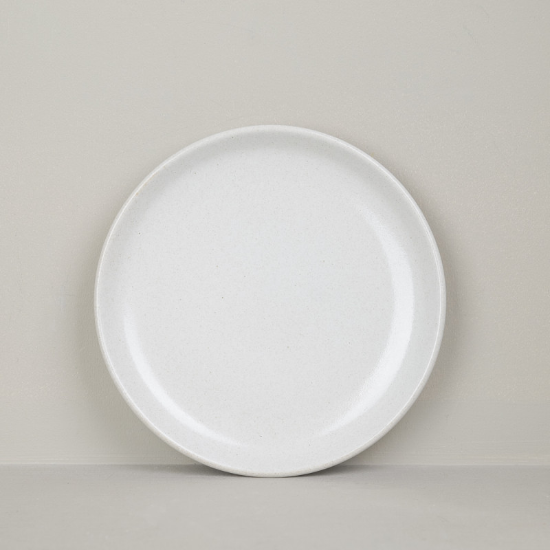 Assiette à dessert en grès naturel