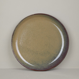 Brown stoneware dinner plate