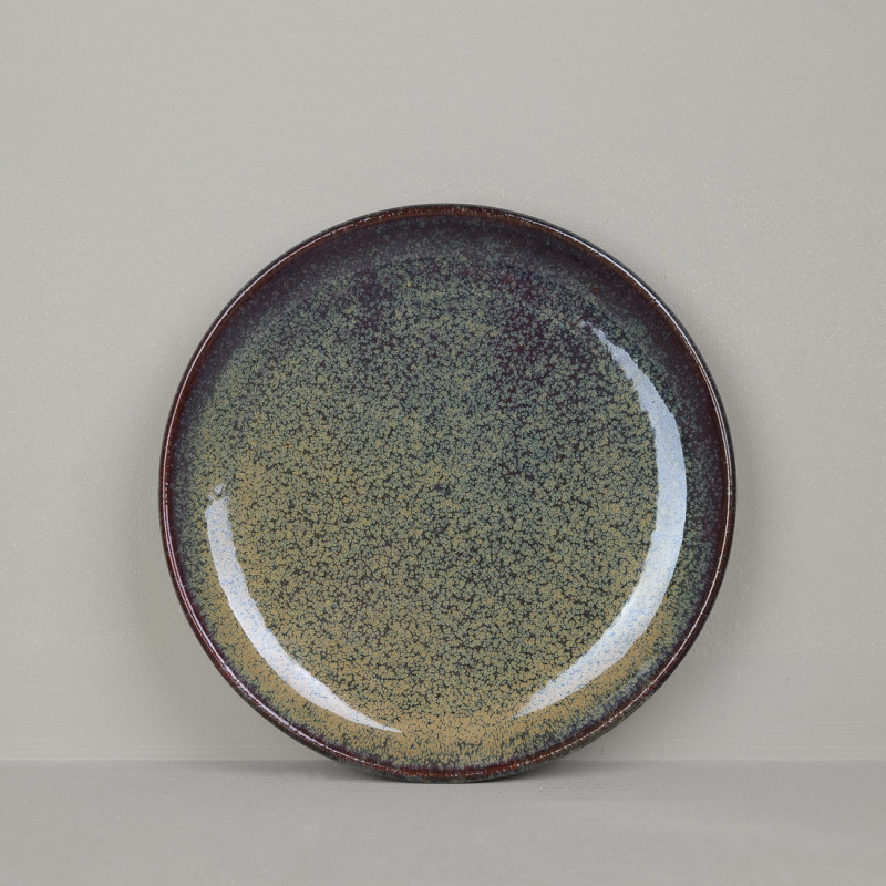 Brown stoneware dessert plate