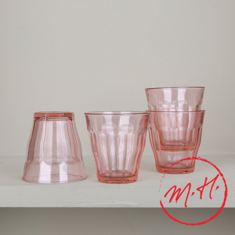 4 verres Picardie Duralex - rose