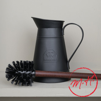 Broc et balai WC en métal noir