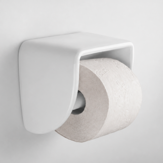 Dérouleur de papier toilette en porcelaine blanche