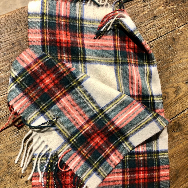 Tartan scarf with white background