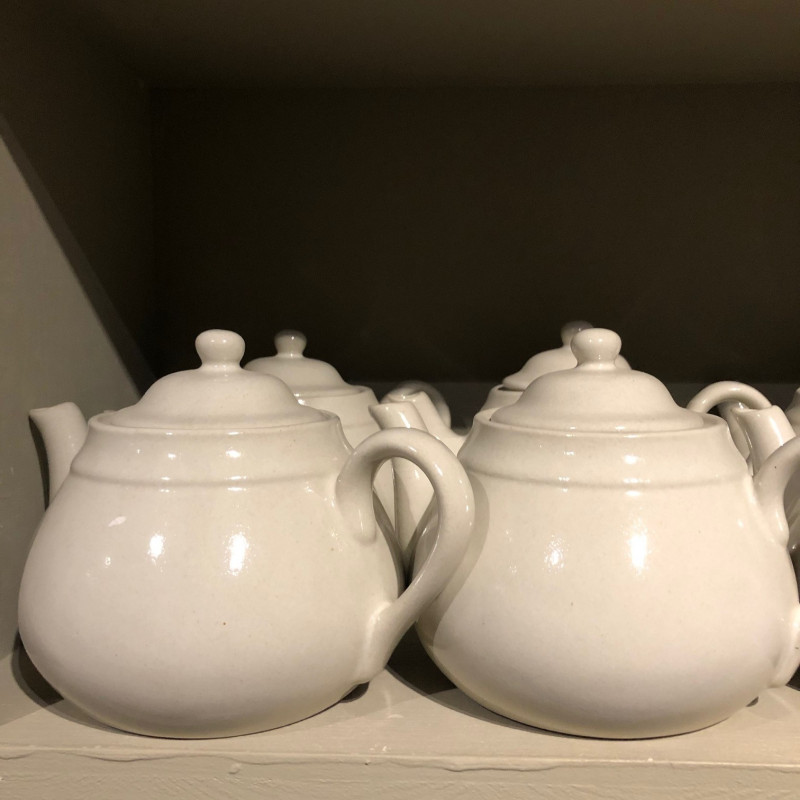 Natural stoneware teapot