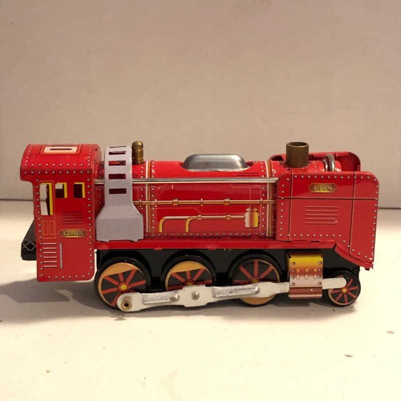 Red mechanical locomotive