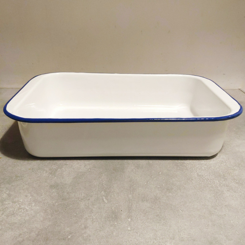 Plat à four émail blanc