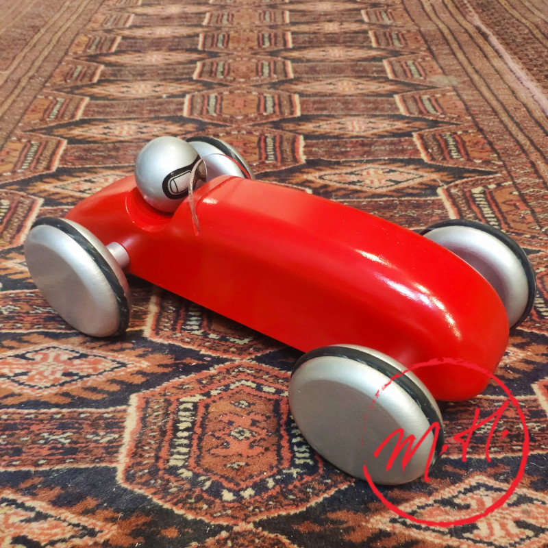 Red wooden speedster car