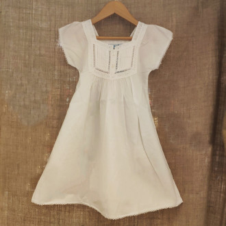 White dress with short sleeves