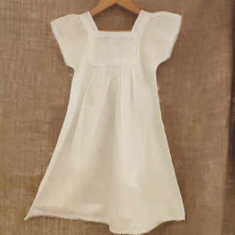 White dress with short sleeves