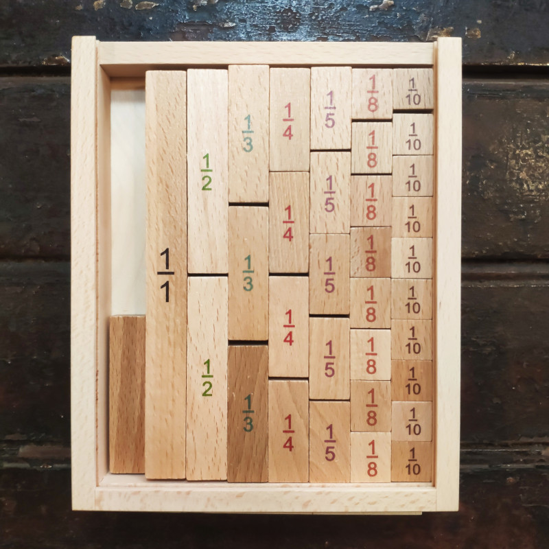Wooden fractional calculator