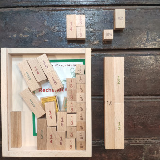 Wooden fractional calculator