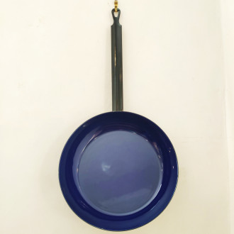 Black and blue enamel stove