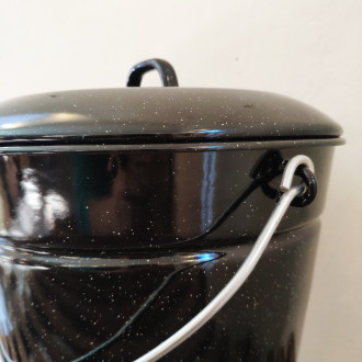 Seau émail noir 10L