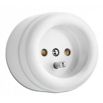 Surface-mounted socket outlet 2P+T Duroplast White