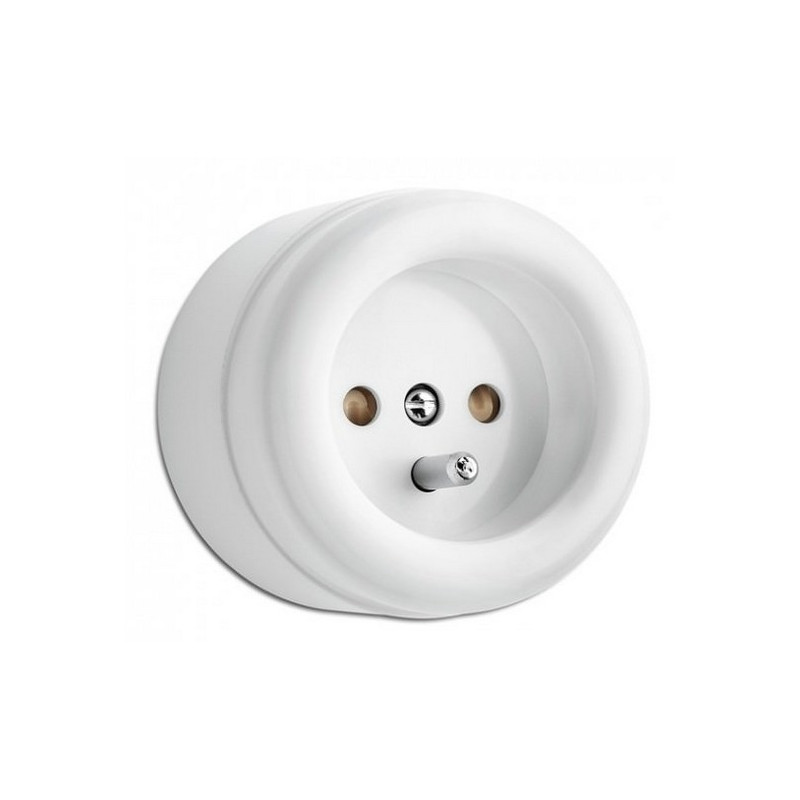 Prise en saillie 2P+T Duroplast Blanc