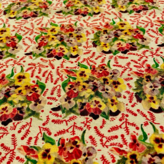 Tissu au mètre bouquet de pensées