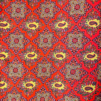 Tissu au mètre toile de Jouy rouge