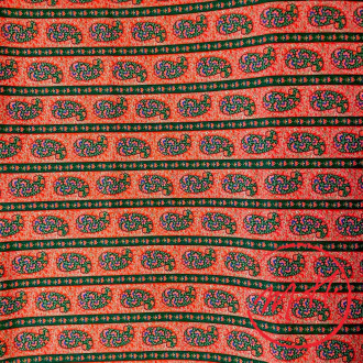 Tissu au mètre toile de Jouy rouge