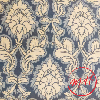 Damask blue fabric by the meter