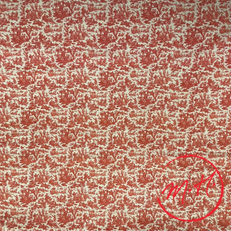 Tissu au mètre toile de Jouy rouge