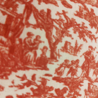 Toile de Jouy red fabric by the meter