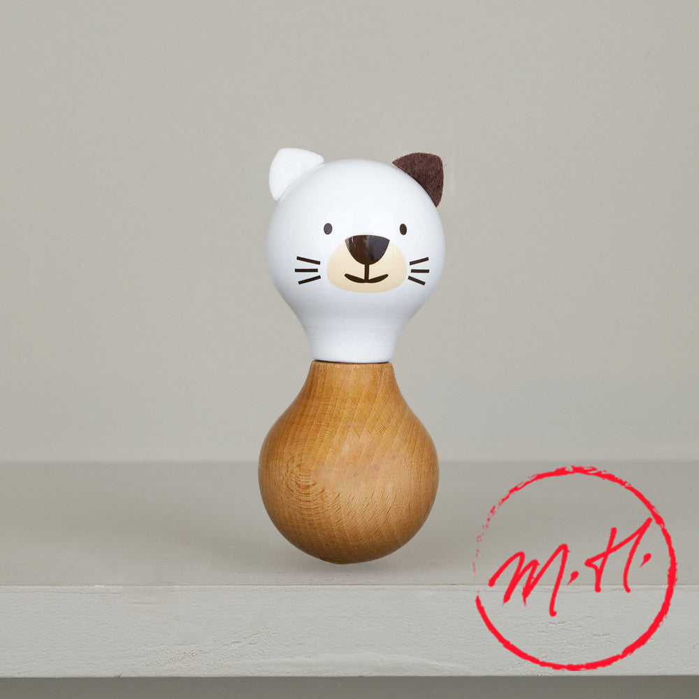 Hochet chat en bois
