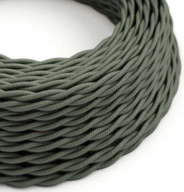 Câble luminaire torsadé vert sauge