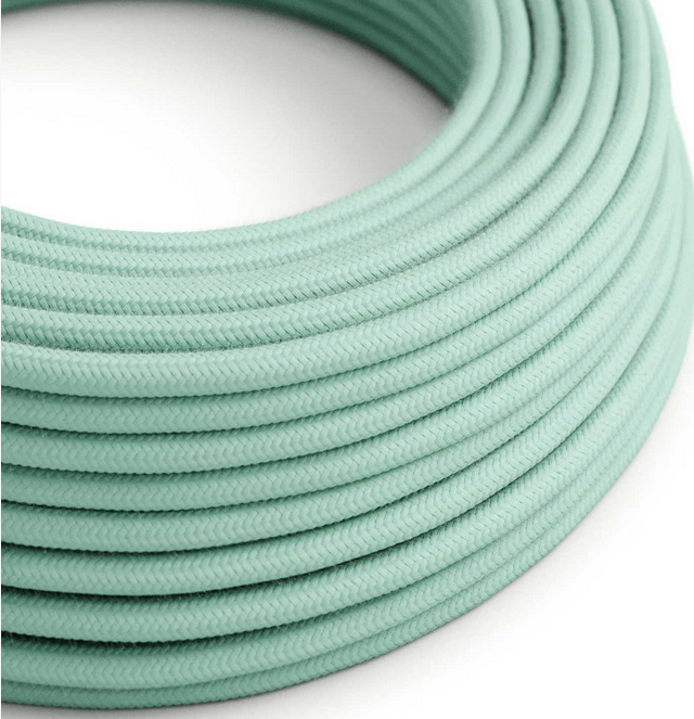 Câble luminaire rond vert d'eau