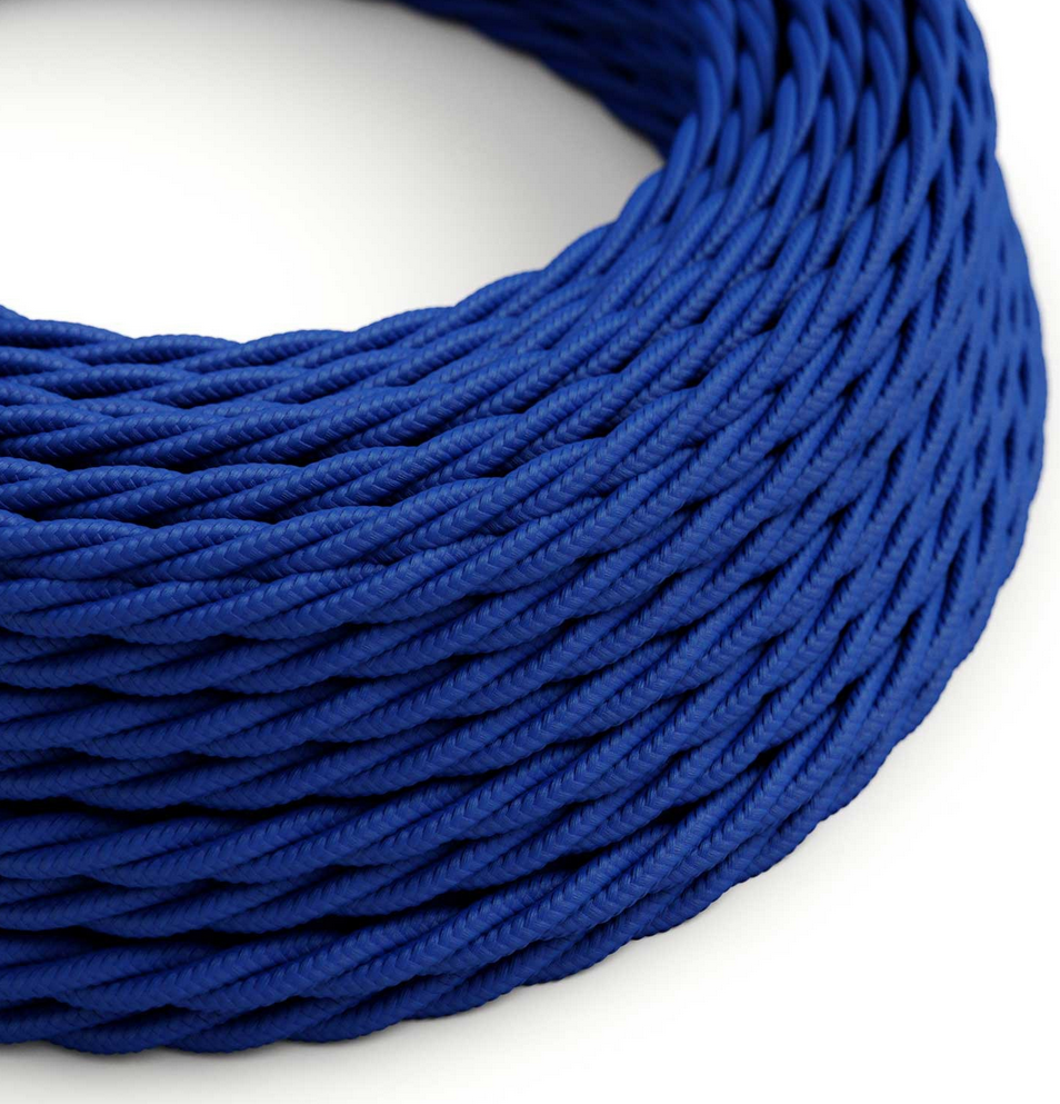 Câble luminaire torsadé bleu électrique brillant