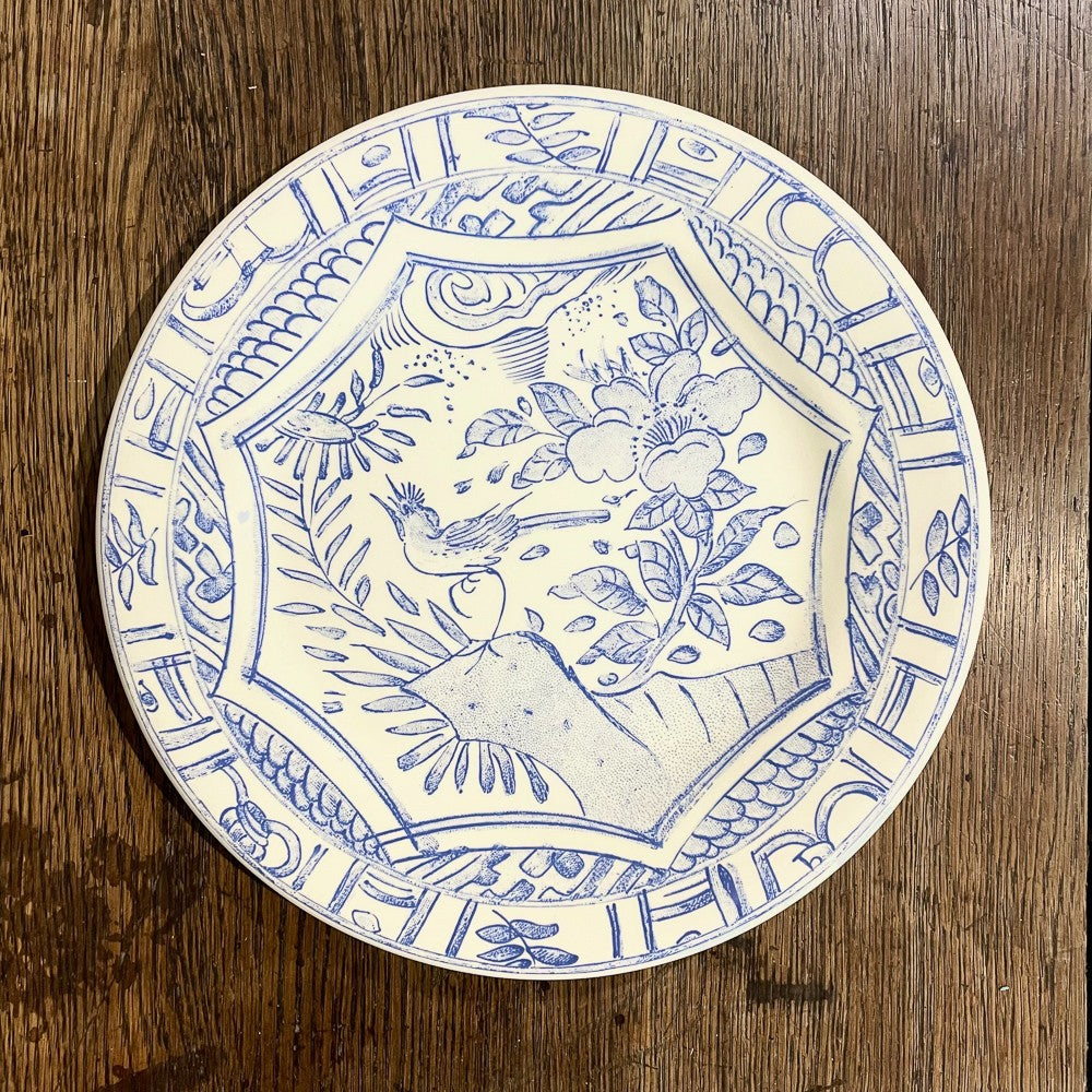 4 assiettes plates Oiseau Bleu