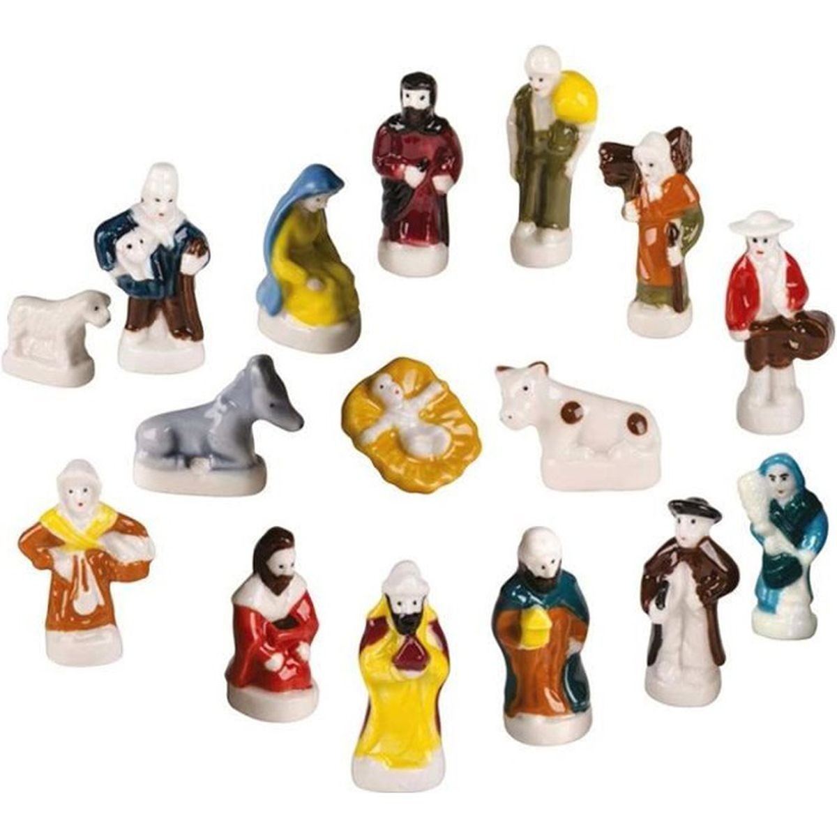 4 fèves santons en porcelaine
