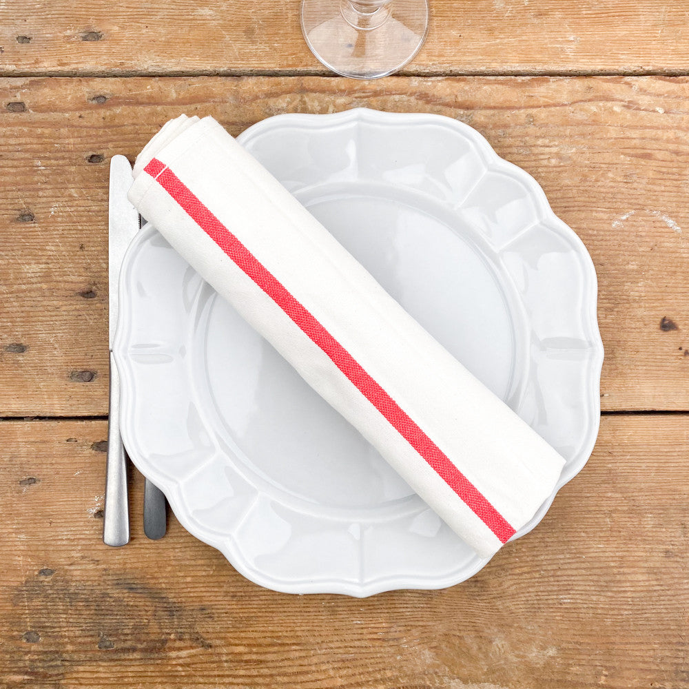 4 serviettes de table en coton écru
