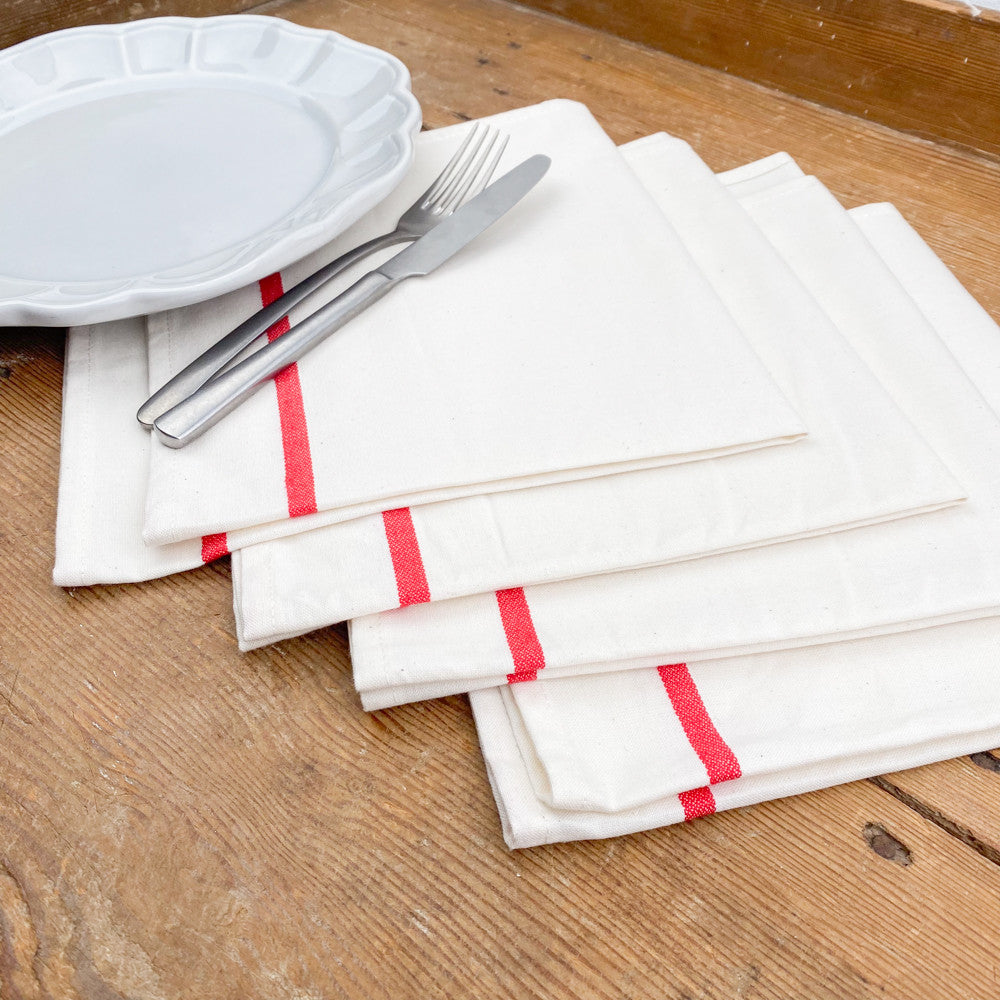 4 serviettes de table en coton écru