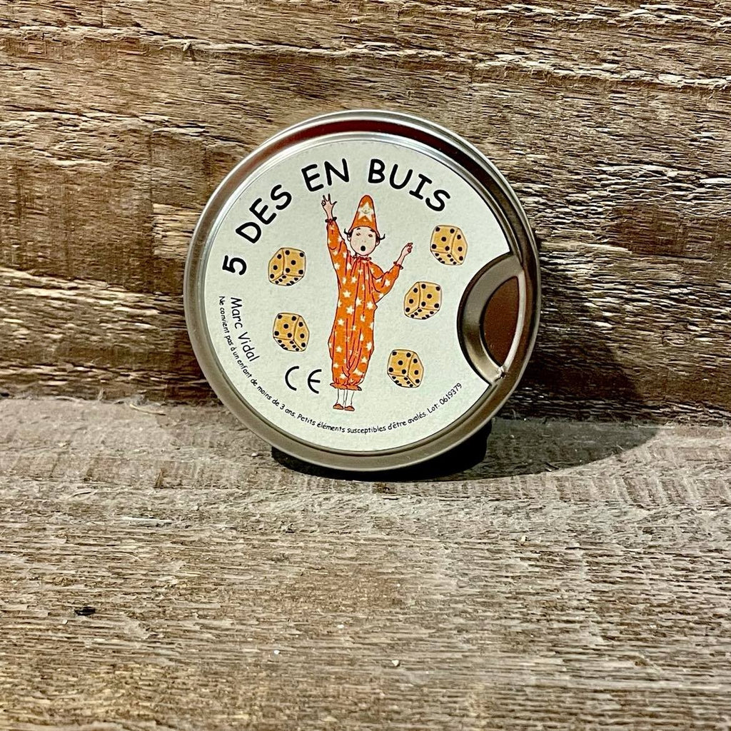 5 dés en buis