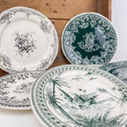 6 assiettes à dessert dépareillées vertes - Gien