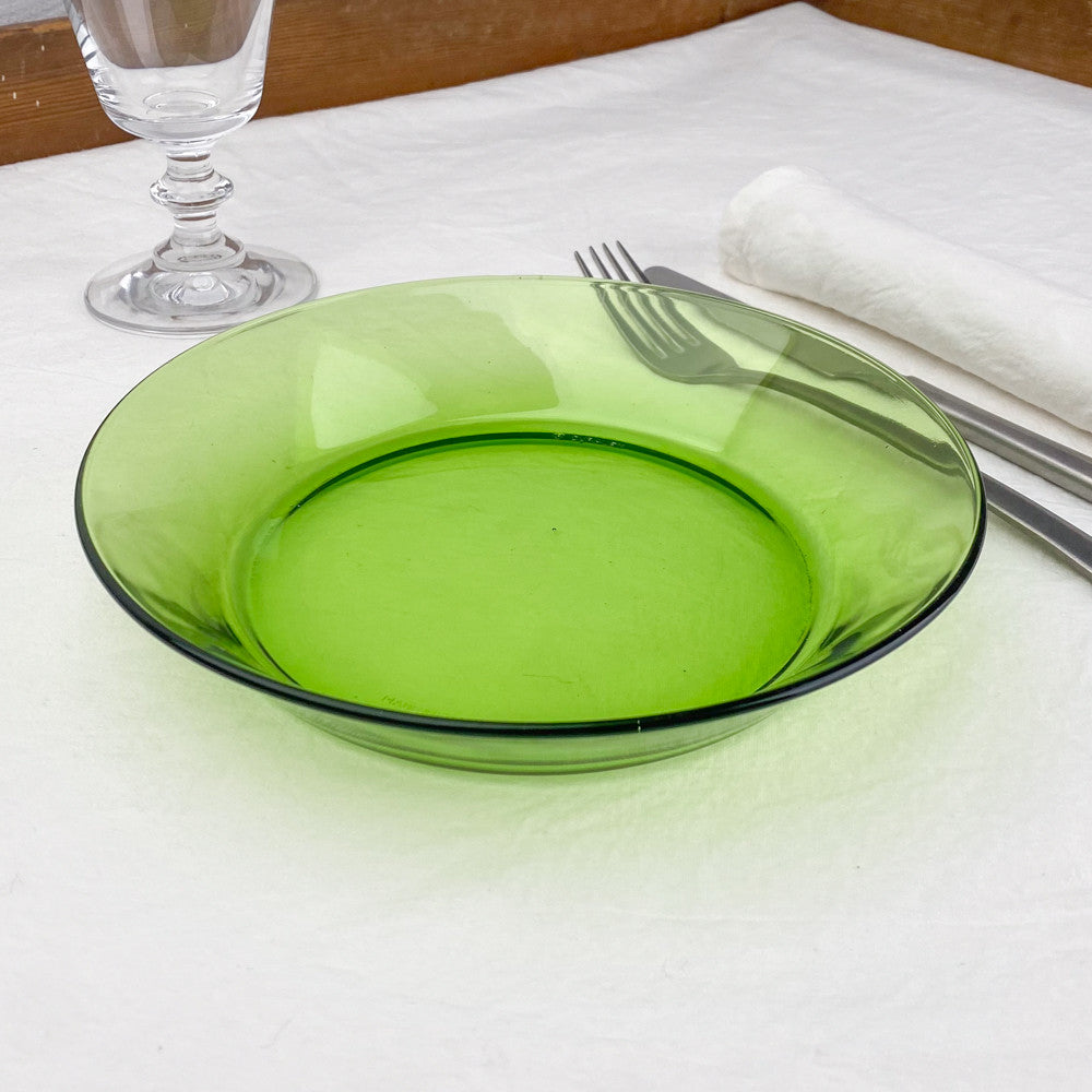 6 Assiettes creuses vertes Duralex 19,5cm