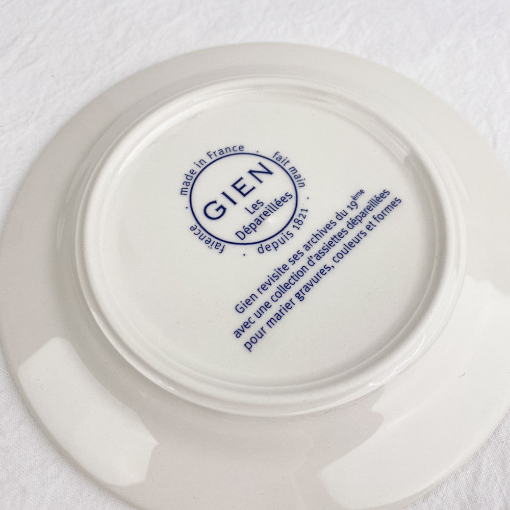 6 assiettes plates dépareillées bleues - Gien