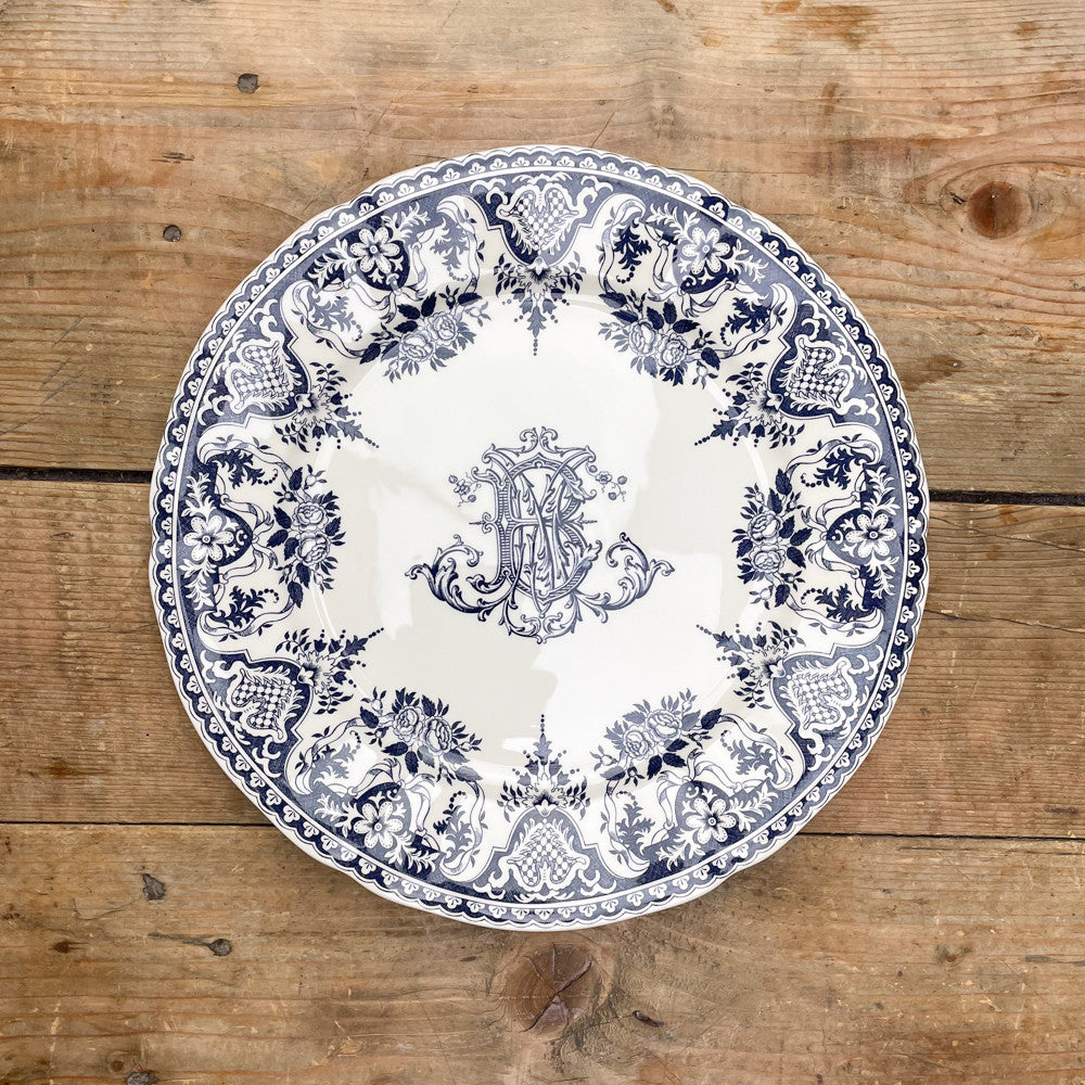 6 assiettes plates dépareillées bleues - Gien