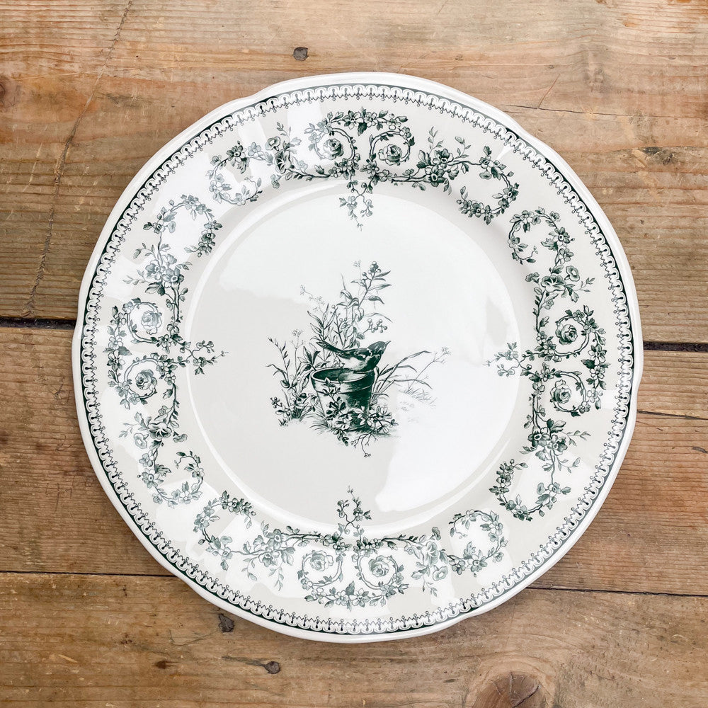 6 assiettes plates dépareillées vertes - Gien