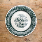 6 assiettes plates dépareillées vertes - Gien