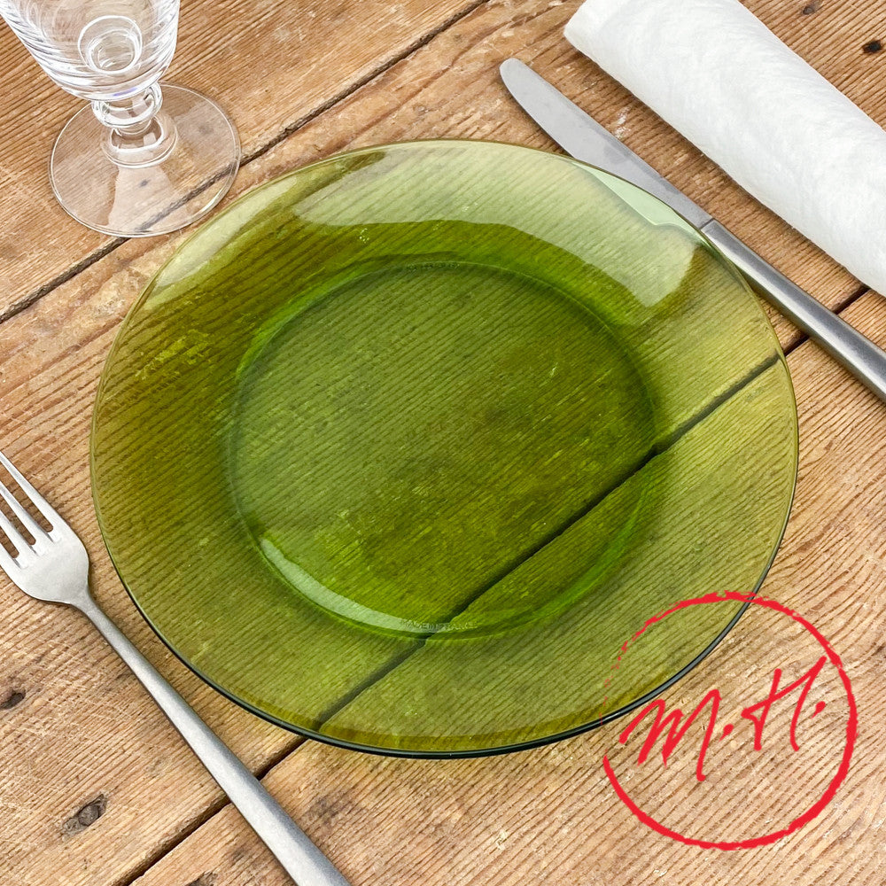 6 Assiettes plates vertes Duralex 23,5cm