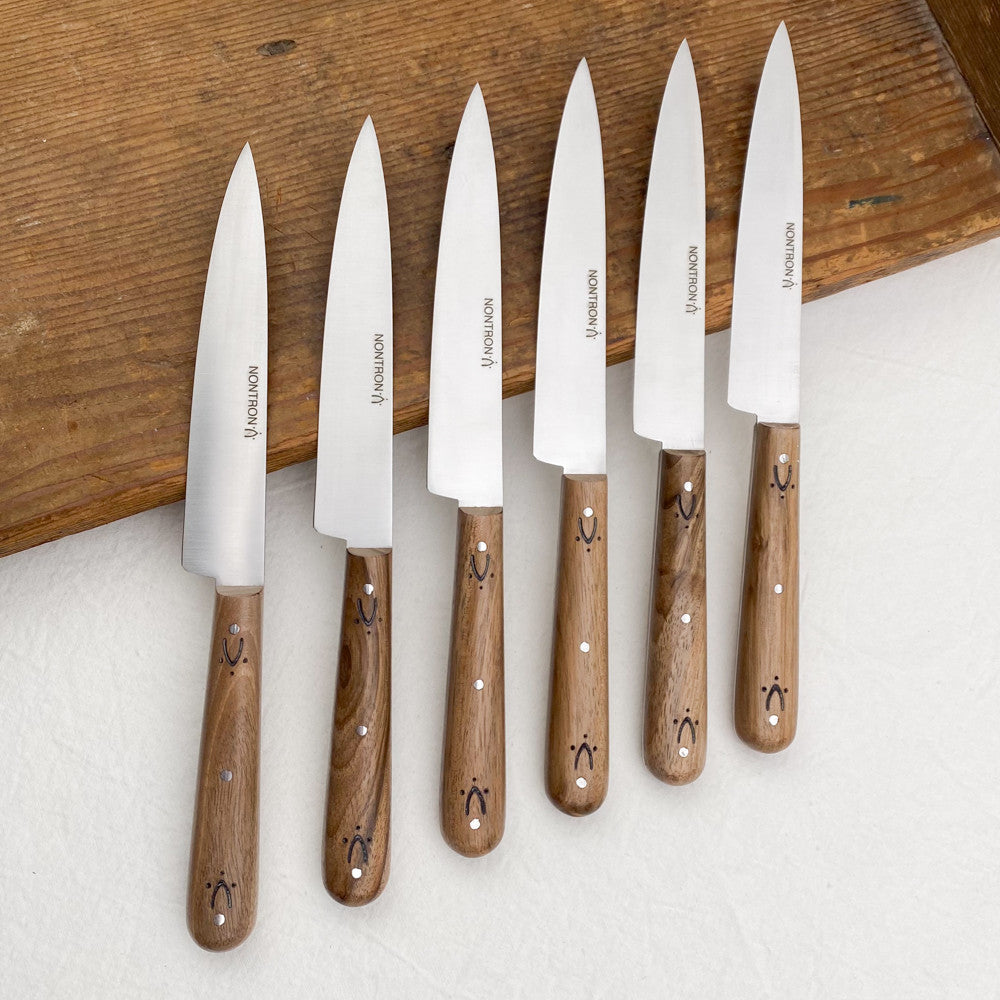 6 Couteaux de table en noyer Nontron