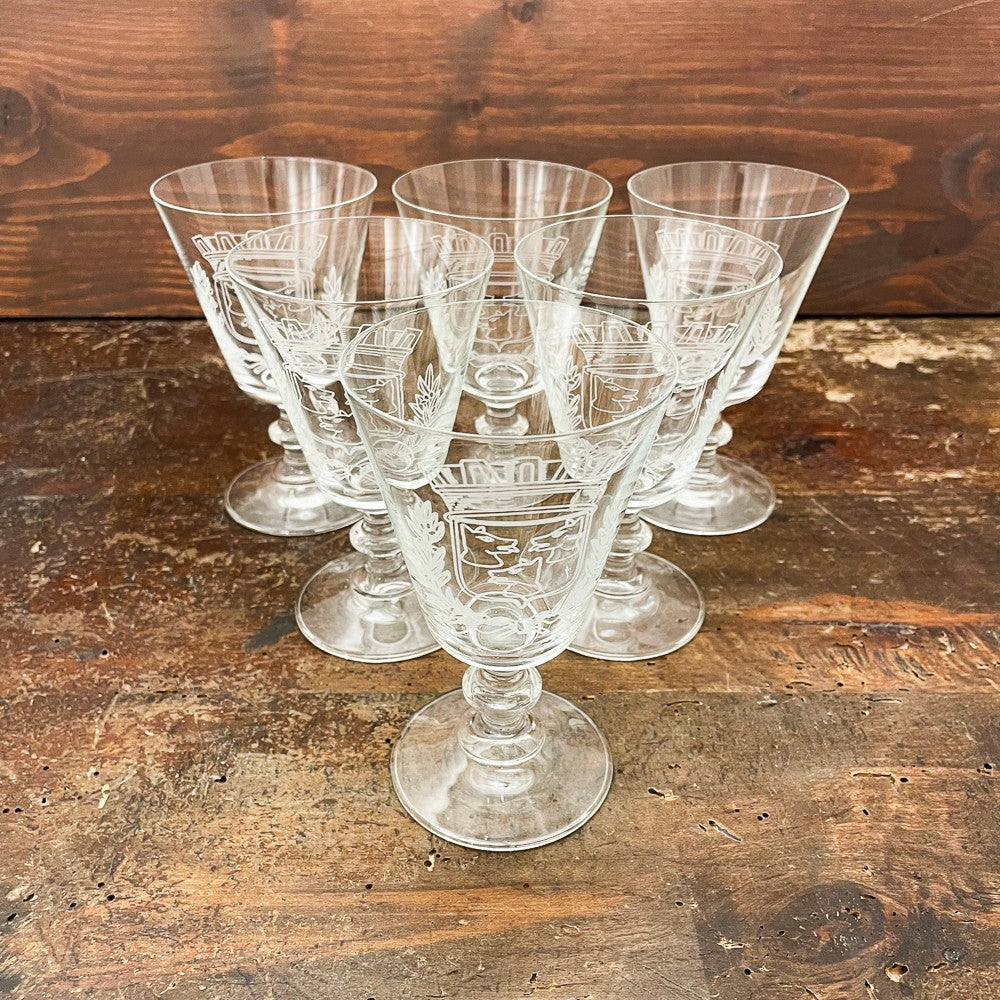 6 verres à eau guillochés Maison Empereur